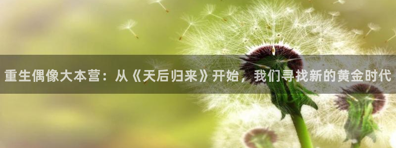 顺盈娱乐：重生偶像大本营：从《天后归来》开始，我们寻找新的黄金时代
